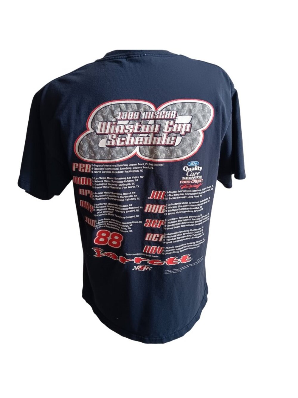 NASCAR Winston Cup Vintage T-Shirt XL 1990's 1999 Dale Jarrett Champion Blue